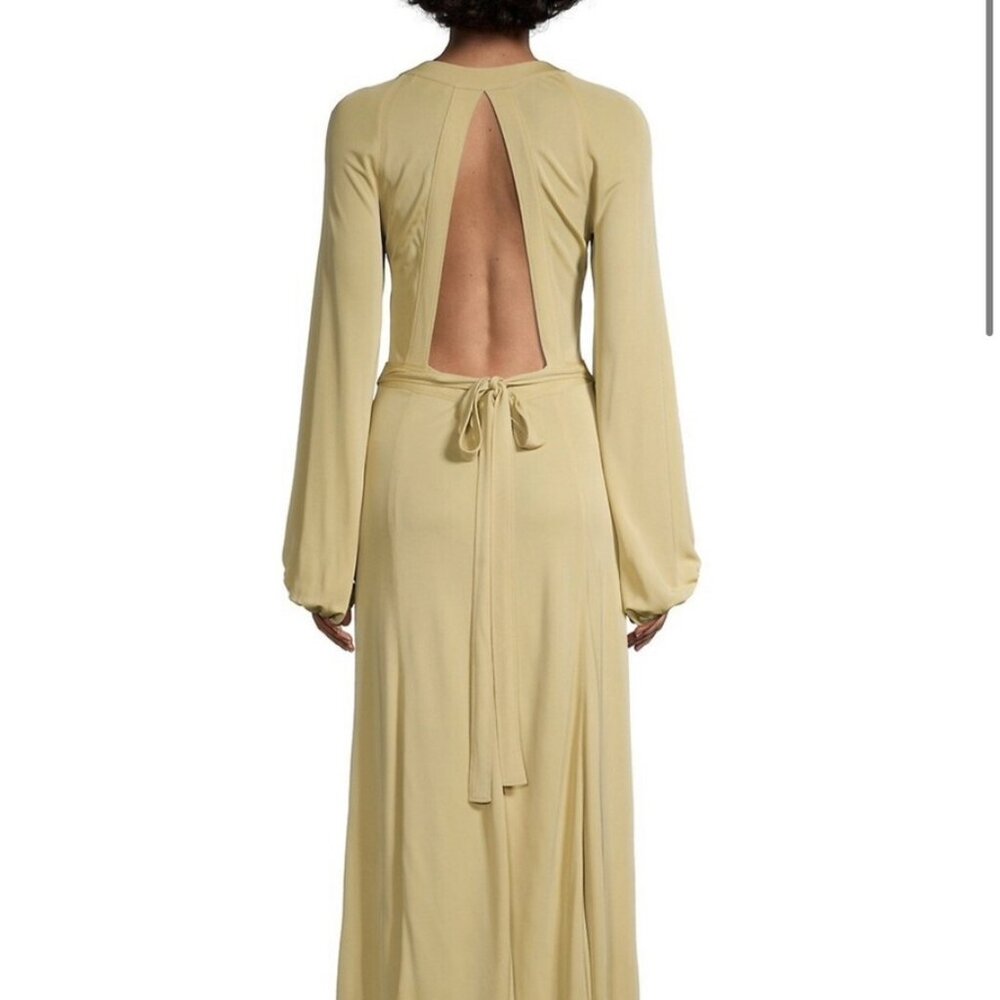 NWT Rebecca Taylor open back dress anise green